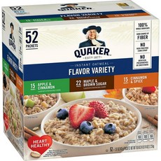 퀘이커 인스턴트 오트밀 52개입 1박스 버라이어티 팩 Quaker Instant Oatmeal Variety Pack (52 ct.)