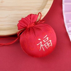 전통 미니 복주머니 붉은색 8X9.5cm 방향 향랑 소품 한복주머니 파우치 추석 장식