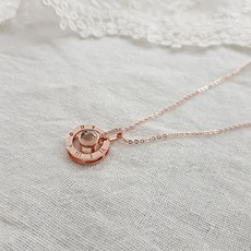 보나 주얼리 목걸이 러브리티 오로라 구슬 BNN04315_RG 로마숫자 팬던트 체인 심플 골드 구슬 목걸이