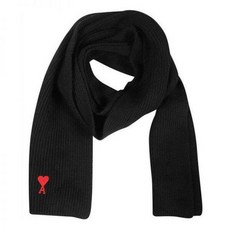 AMI 아미 하트 로고 패치 울 머플러 USF413018 009