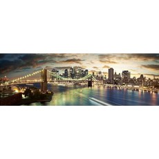 도시그림 도시그림액자 뉴욕 시티 브루클린 다리 밤 풍경 그림 아트 포스터 및 인쇄 벽, 80x240cm 프레임 없음, a