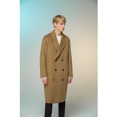 티엔지티 TNGT 아이보리 울혼방 모던 더블 롱코트TGCO0D262I3
