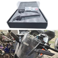  수정 된 바이크 오토바이 백미러 바람 날개 조정 가능한 회전 사이드 미러 RC200 RC250 RC390 -, 02 black 
