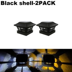 [골드쿤] 태양광 포스트 캡 조명 야외 LED 데크 울타리 따뜻한 흰색 밝은 두 가지 모드 MAX240a421KUN, 5) Black shell2PACK