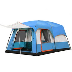 코코프 캠핑용 휴대용 초대형 패밀리텐트 글램핑 천막 투룸 장박용 거실형, 8~12인용(특대형), 블루