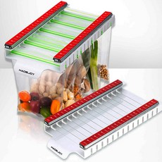 냉장고정리 지퍼팩 정리보관 슬라이드 지퍼백레일홀더 주방정리 냉장고수납 야채정리 야채수납 과일수납 과일정리 냉장고트레이, 1개