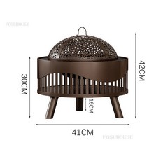 삿갓난로 파티오히터 실내 겨울 히터 야외 파티오 가정용 다기능 장작 그릴 무연 숯불 스토브 U, 02 A-Small red copper