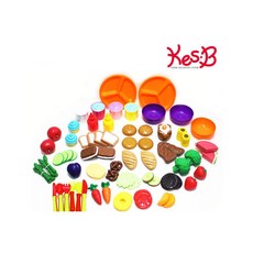 DDE556303역할놀이교구 말랑음식모형풀세트 68피스 블록