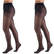 Truform 1775 여성용 얇은 압축 팬티 스타킹 15-20 mmHg X-Tall 네이비 (2 개 팩)