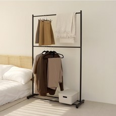 스탠드 옷걸이 철제 2단행거 조립식 원룸미니행거, 60cm