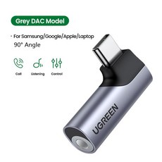 어댑터 c타입 UGREEN-USB C 3.5mm 헤드폰 삼성 갤럭시 A52s S22 S21 패드 프로 2022 c형 Aux DAC 이어폰, [01] 90 Degree Angle, 1.90 Degree Angle - v90dac