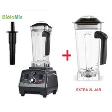 BioloMix 3HP 2200W 상용 등급 헤비 듀티 타이머 블렌더 믹서 쥬서 과일 식품 가공기 아이스 스무디 BPA 프리 2L 병, 1개, 18) With Extra Jar - 미국 플러그