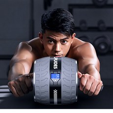  뱃살 감소 파워 AB 슬라이드휠 복근운동 횟수확인가능, 그린 