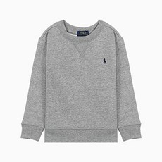 랄프로렌 (당일) 23SS 폴로 키즈 로고 자수 그레이 코튼 기모 맨투맨 321772102003GREYHTR