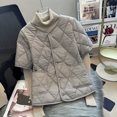 반팔패딩 여자 덕다운 항공점퍼 루즈핏 기모 겨울 빅, 1개, 5. 3XL 130파운드 이내의 카키