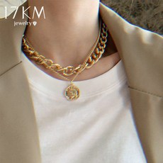 17KM 레트로 코인 펜던트 초커 쥬얼리 레이어드 목걸이