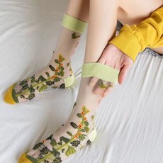 XJ 자녀용 크리스탈 양말 여름 유리 스타킹 봄 가을 투명 양말