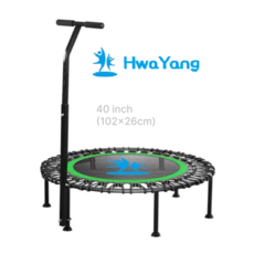  화양스포츠 1인용 대형 성인 가정용 점핑 다이어트 트램폴린 방방이 household trampoline [TYPE A] 원형(40inch) - 그린 