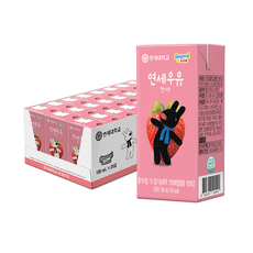 연세우유 멸균우유 딸기맛, 190ml, 48개