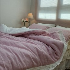 희야홈패브릭 신혼 침구 린넨면 레이스 이불 세트