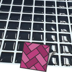 검정바둑판화장실타일시트지