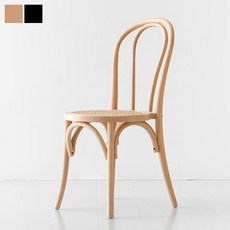 마켓비 CESBON 원목의자 라탄 E형, 블랙, 1개