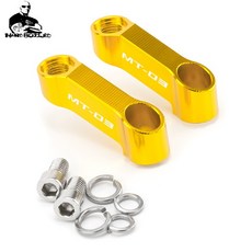 659166 / 10MM 8MM 유니버설 모토 부품 야마하 MT07 MT10 MT03 MT09 오토바이 백미러 확장 라이저 확장 어댑터 MT 07 09, CHINA_MT-03 Gold