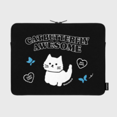 어프어프(earpearp) Awesome cat-black-15inch notebook pouch(15인치 노트북 파우치)