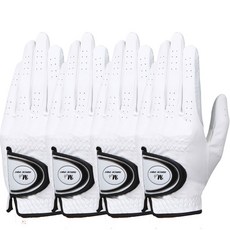 마르시아 남성용 반양피 골프장갑 왼손착용4장 21~26호, 화이트, 4개 화이트, 4개