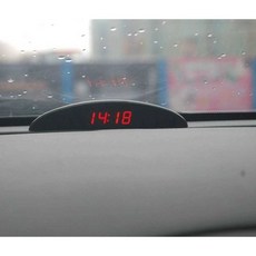 태양광 충전 차량용 디지털 시계 자동차 대시보드, 블루 태양광 충전 시계 온도, 1개