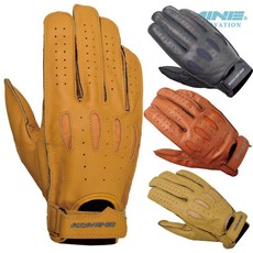 KOMINE 코미네 GK-161 빈티지 숏 레더 글러브 오토바이 바이크 장갑 천연 가죽 펀칭홀, L, BLACK