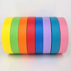 (8색묶음)무지개색 컬러 마스킹테이프 24mm x8색(1세트), 빨.주.노.초.파.보.비취.핑크-8색