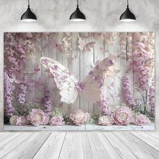 기발한 핑크 나비 배경 꽃 사진 촬영 스튜디오, 1개, 18) Vinyl 100x70cm - E