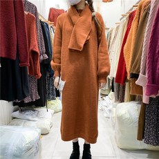 속치마 가을 보여 옆트임 슬릿 베이스 프렌치시크 보이핏 볼륨 스웨터 여성 넥워머