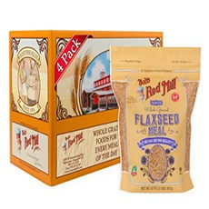 Bob's Red Mill Brown Flaxseed Meal 32-ounce (Pack of 4) Bob's Red Mill 브라운 아마씨 가루 32온스(4팩), 4개, 946ml, 907g