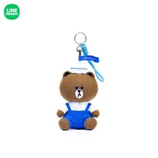 LINE FRIENDS 라인프렌즈 썸머 마린 브라운 베어 코니 키링 열쇠고리 인형 펜던트