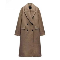 ZARA 여성코트 더블 브레스트 루즈 슬릿 모직 자켓