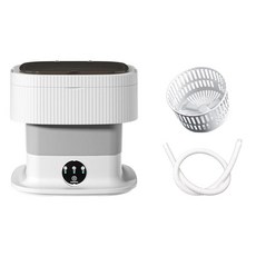 기숙사 아파트 속옷용으로 휴대하기 쉬운 접이식 미니 세탁기 10L, 회색 40W, 플라스틱 수지