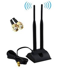 이중 와이파이 안테나 with 연장 케이블 6.5Ft RP-SMA Male Connector 2.4G, 상세내용참조
