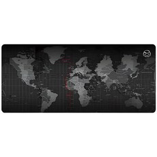 DGG 滑鼠墊世界地圖圖案 XL號 5mm, 黑色世界圖款, 1個