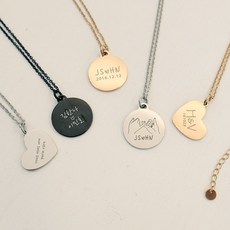 써지컬스틸각인목걸이하트