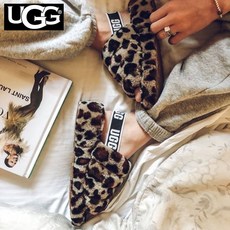 UGG 어그 플러프 예 슬라이드 여성 털슬리퍼 레오파드