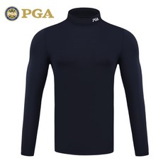 PGA 남성 골프 목폴라 베이스 레이어 가을 겨울용 기능성 터틀넥 티셔츠