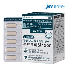 브랜드없음 JW중외제약 관절 연골 뮤코다당 단백 콘드로이친 1200 1박스 (60캡슐), 1개, 60정