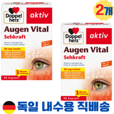 독일 도펠헤르츠 루테인 지아잔틴 눈건강 영양제 6개월분, 2개, 90캡슐