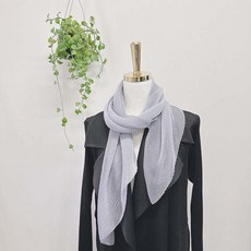 [미스블혹]직사각 마리끌레르 무지 쉬폰 주름 플리츠 머플러