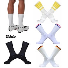 에어로삭스 자전거양말 싸이클양말 라이딩양말 Velotec AERO SOCKS, 화이트(노란줄)