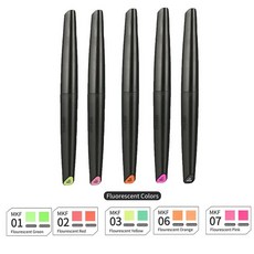 DSPIAE 건담 모델 페인팅용 수성 소프트 팁 마커 키트 금속 형광 색상 DIY 도구 12 색, 02 MKF 5PCS Fluorescent, 1개