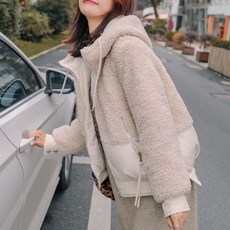 [202092!]가을 겨울 여성 엔젤 양털 후드 집업 패딩 점퍼 자켓[zzang!}