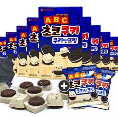 주전부리몰 롯데제과 ABC초코쿠키 쿠키앤크림 15통+증정 2봉(밀크츄 2봉포함), 1세트